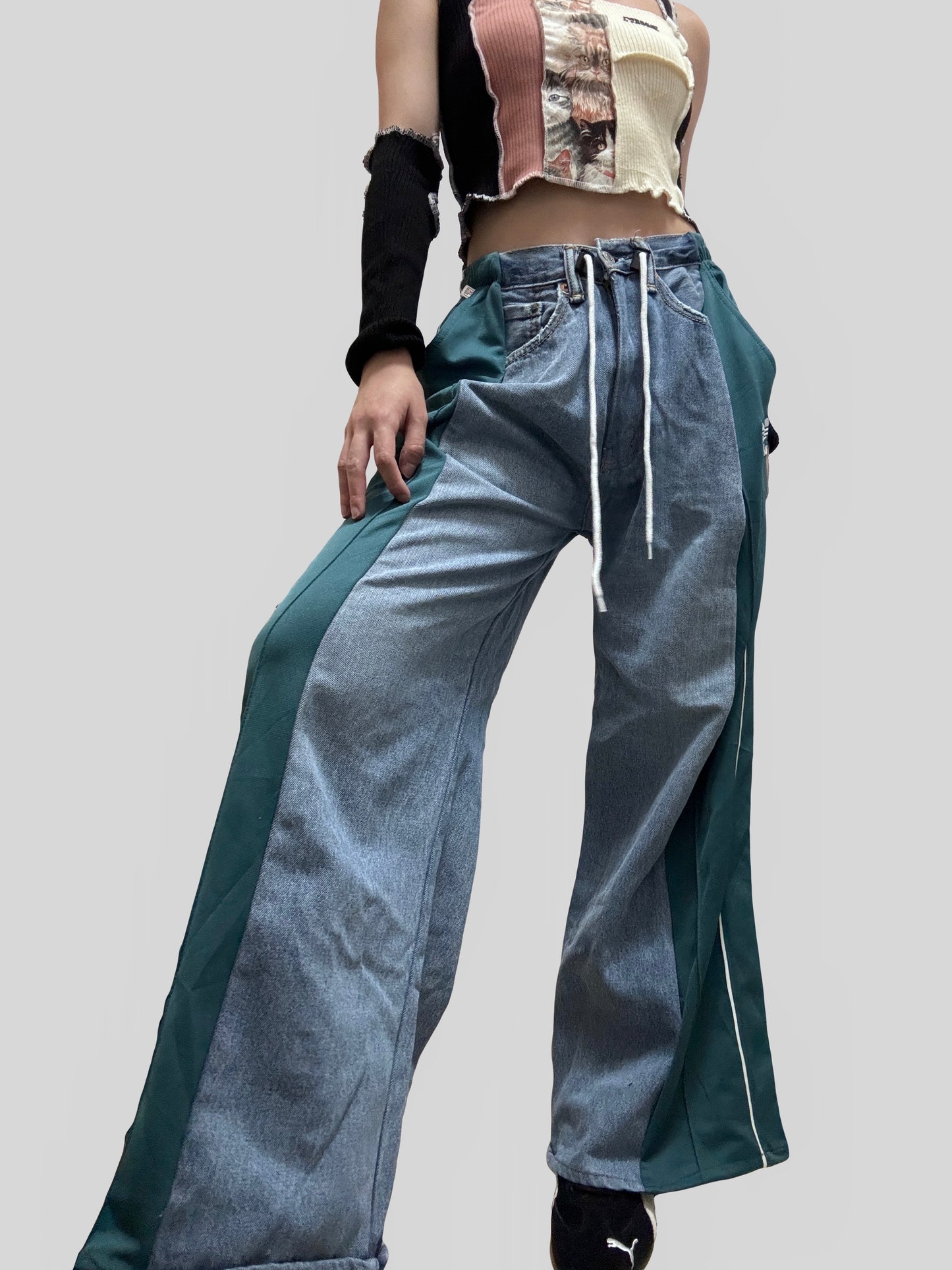 Lake Green 2tones Sweatpants X Levi’s Jeans #75