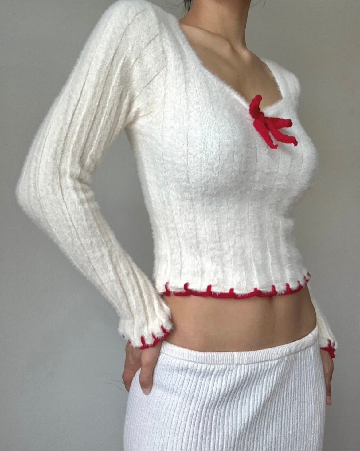 溫笠笠毛毛聖誕上衣 Fluffy Christmas Top #8 ❤️🤍
