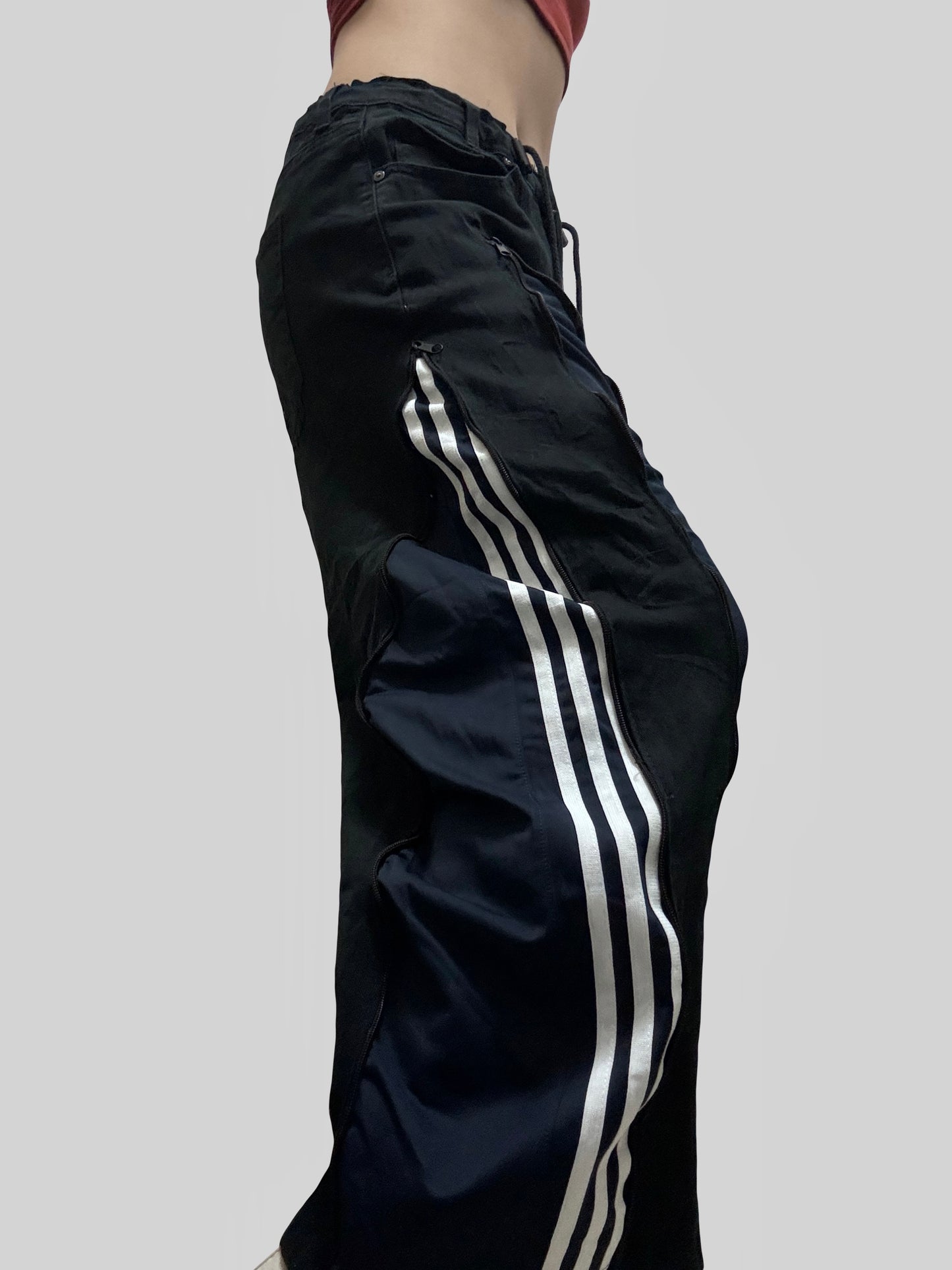 小個子版本: Black Adidas Sweatpants X Black Jeans Remade #50