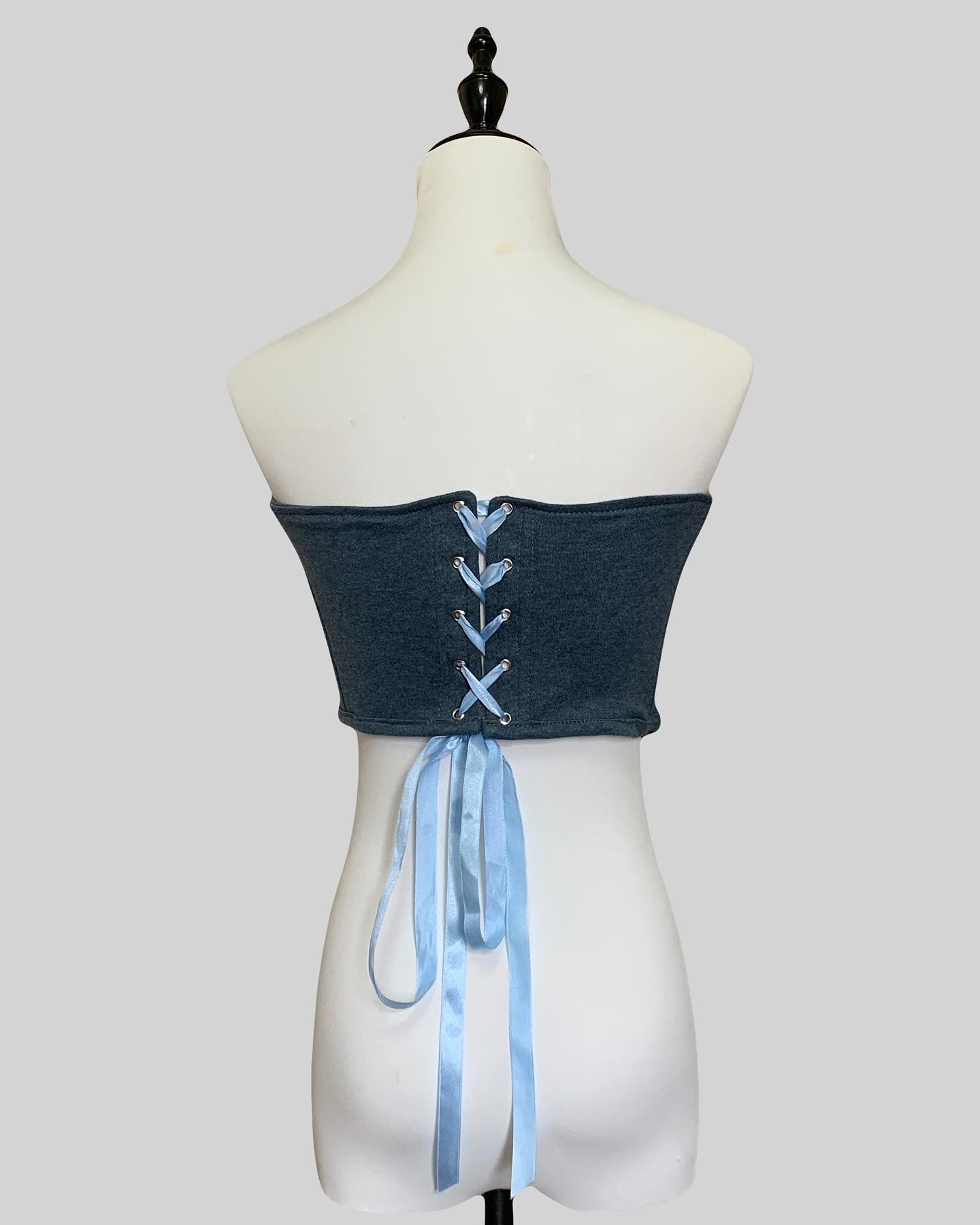 Blue Ralph Lauren Remade Tube Top Corset