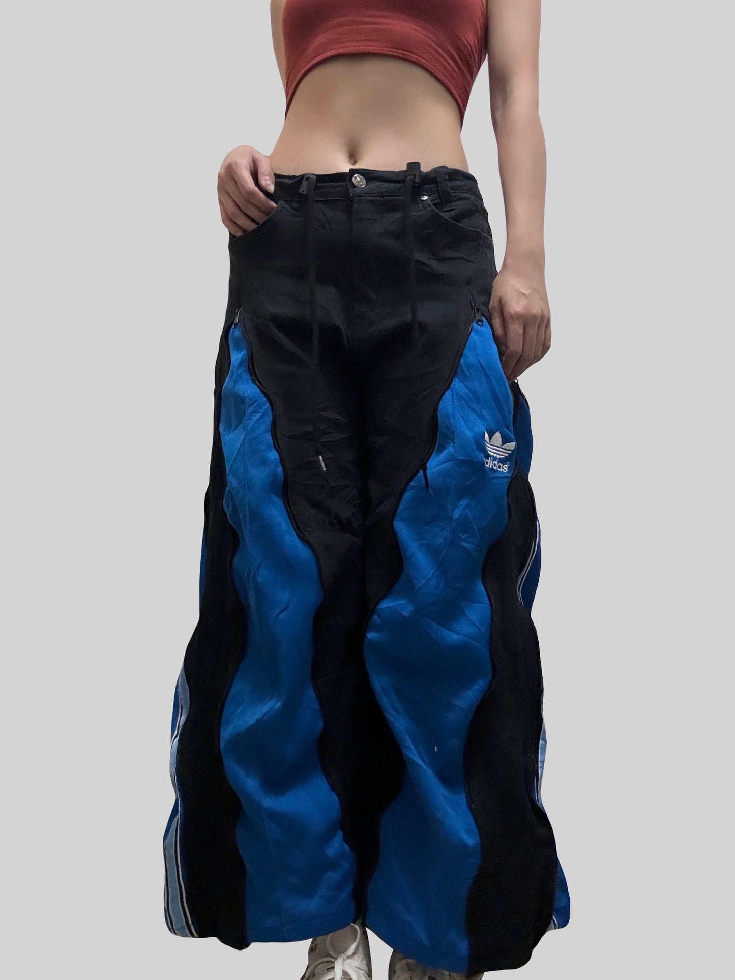 小個子版本: Blue Adidas Sweatpants X Black Jeans Remade #51