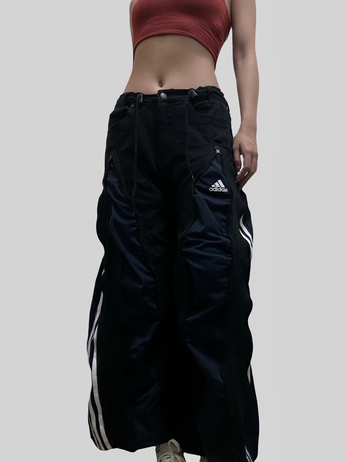 小個子版本: Black Adidas Sweatpants X Black Jeans Remade #50