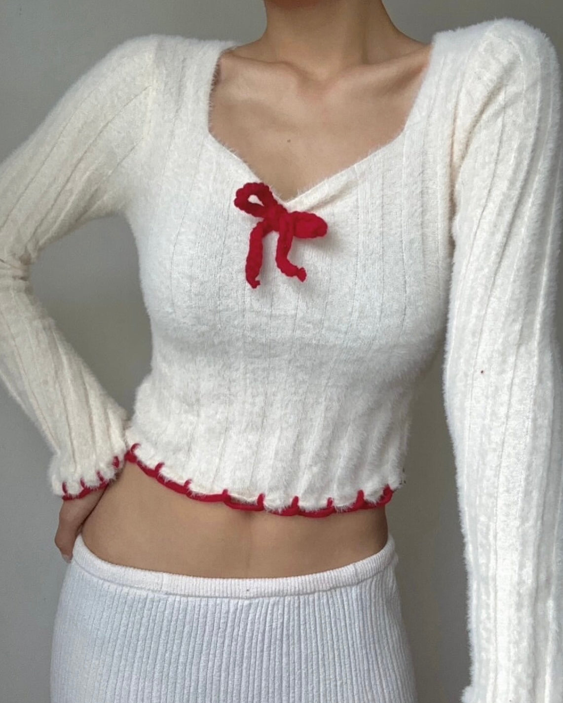 溫笠笠毛毛聖誕上衣 Fluffy Christmas Top #8 ❤️🤍