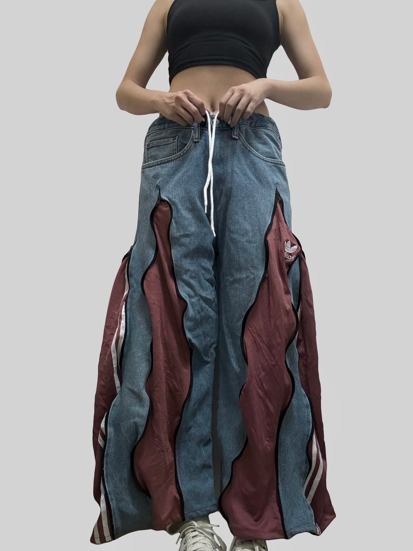 小個子版本: Dusty Rose Adidas Sweatpants X Levi’s Jeans Remade #65