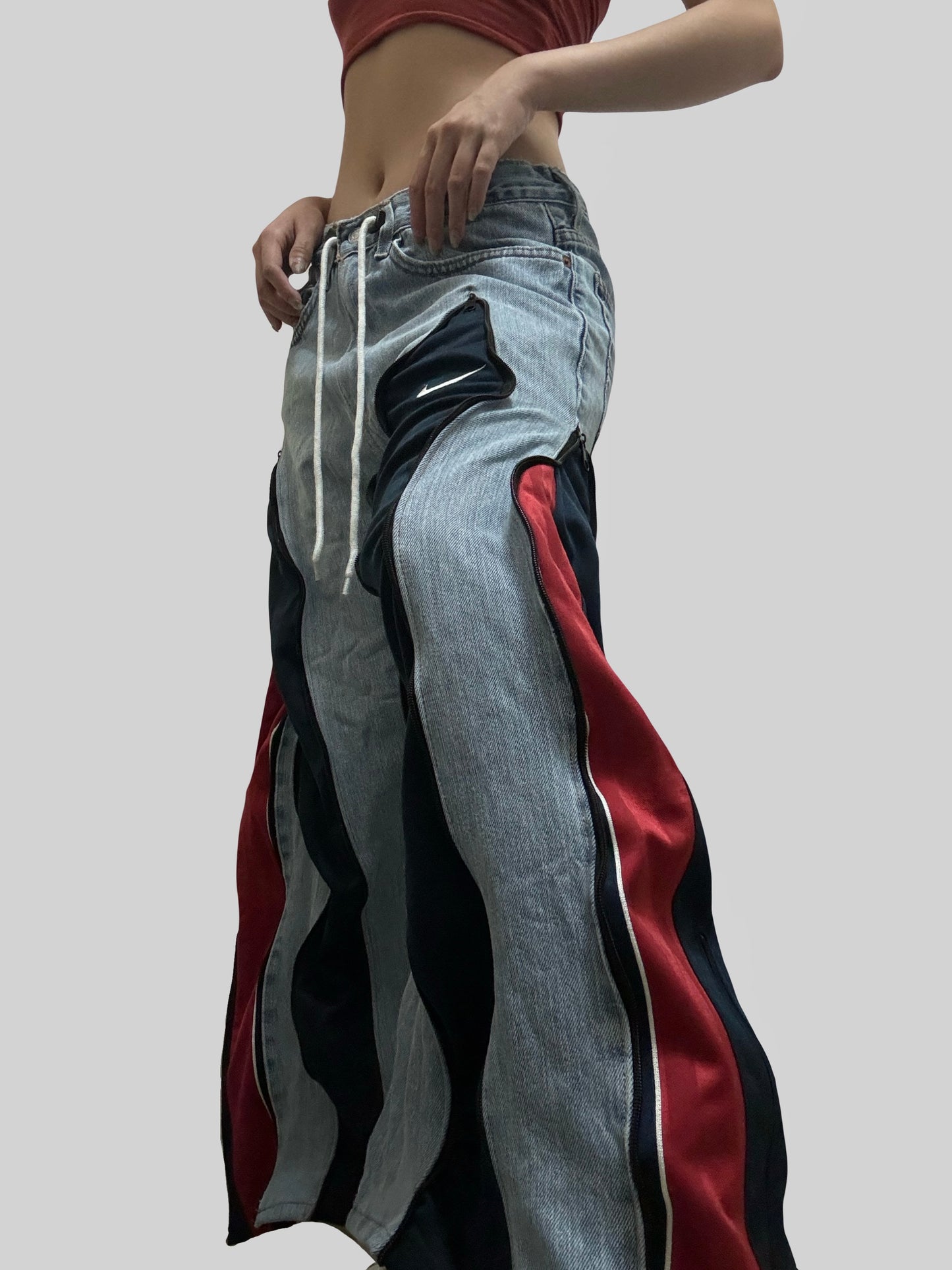 小個子版本: Blue and Red Nike Sweatpants X Levi’s Jeans Remade #67