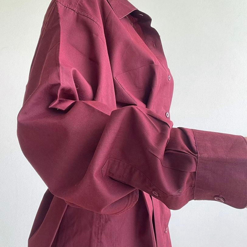 Red #2 (Special Color)- Remade Corset Shirt Dress