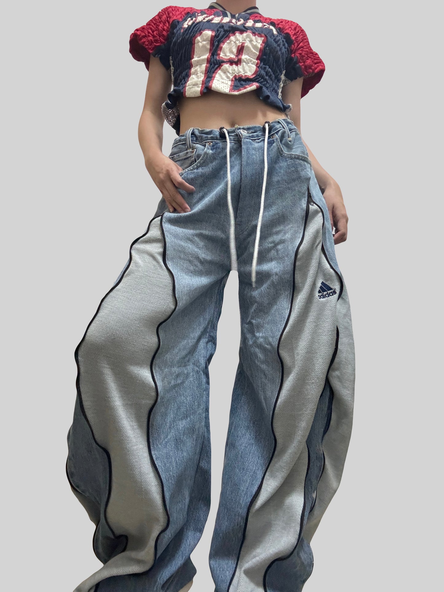 Light Grey Adidas Sweatpants X Levi’s Jeans Remade #28