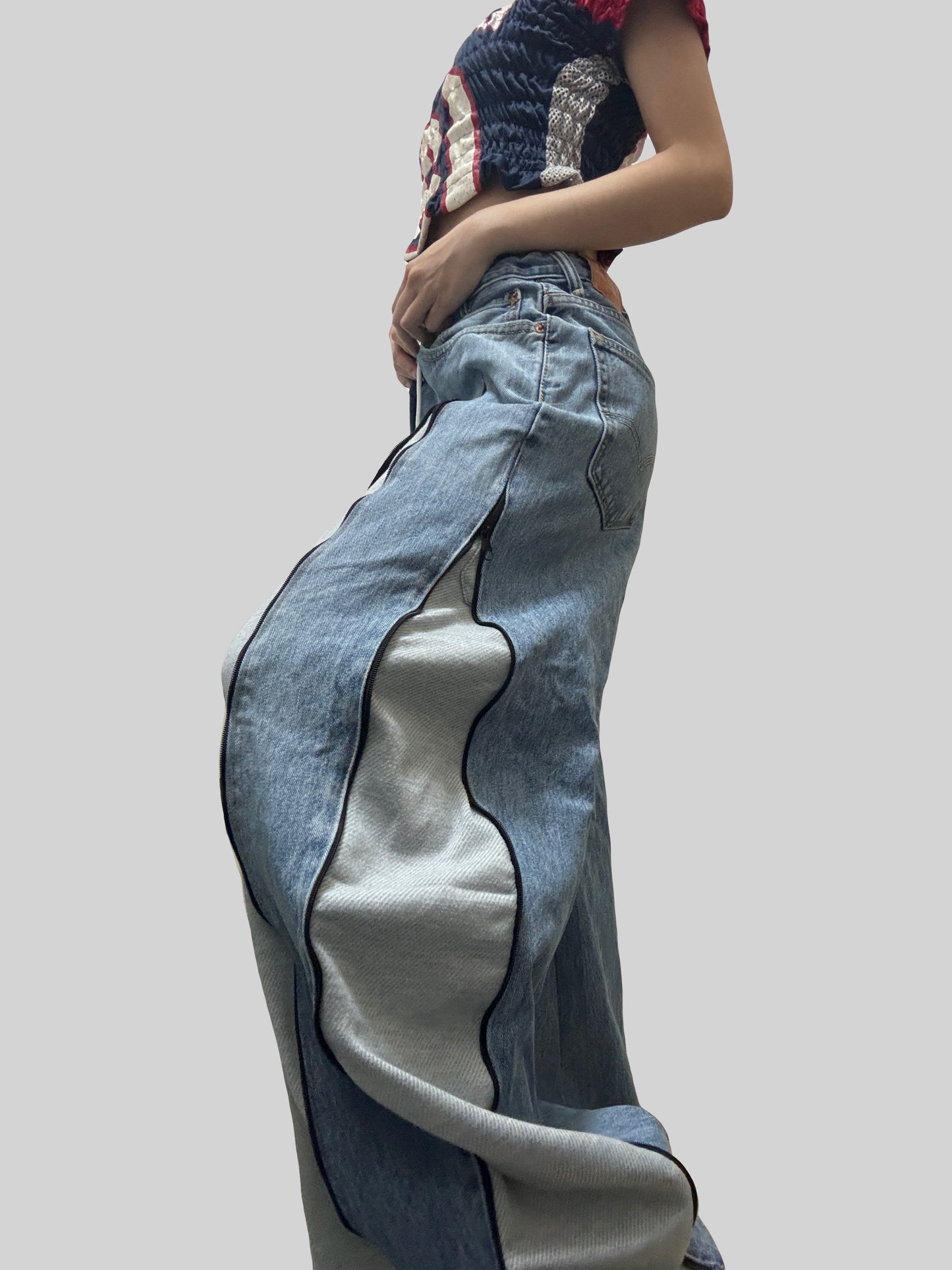 Light Grey Adidas Sweatpants X Levi’s Jeans Remade #28