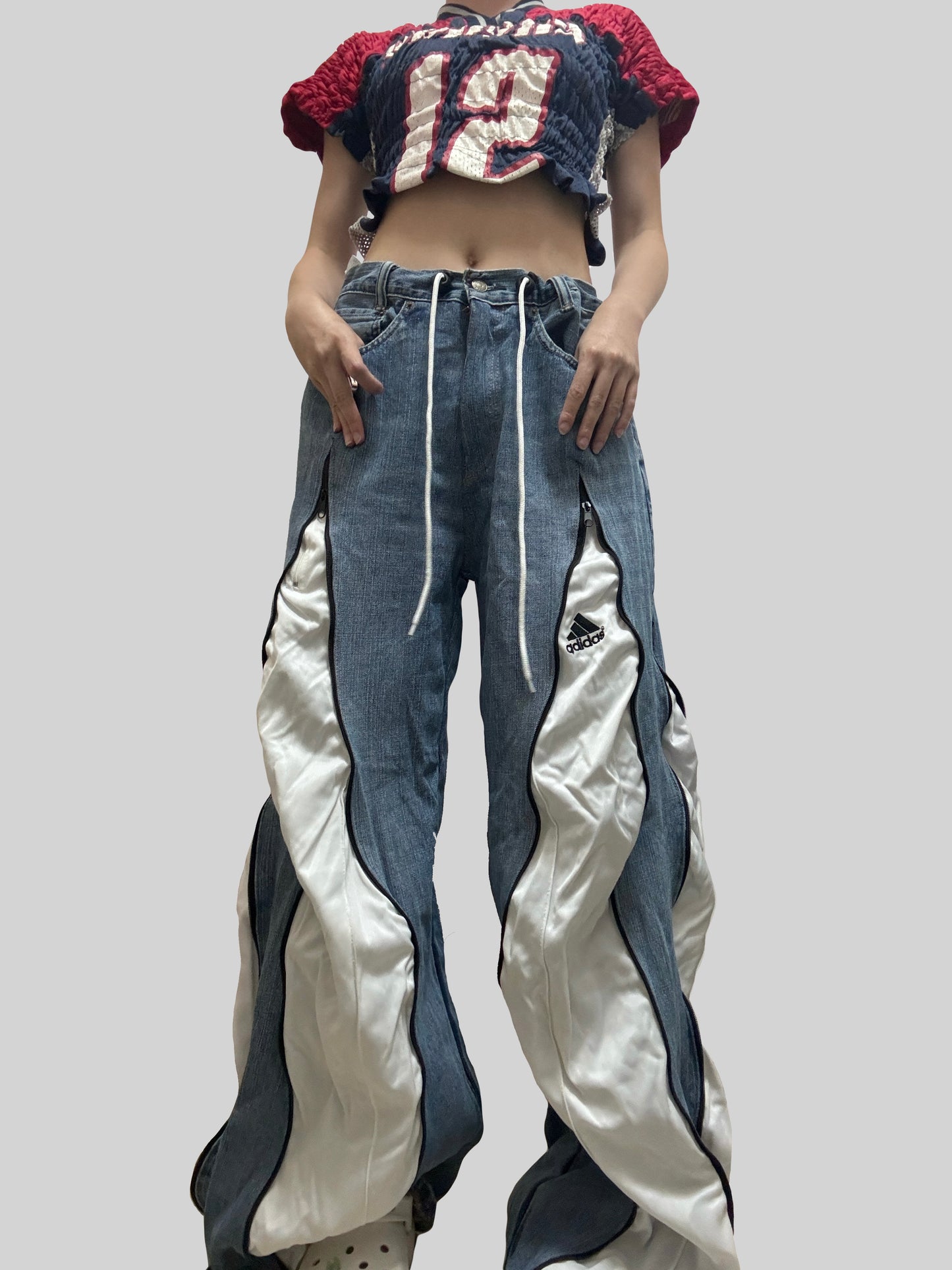 White Adidas Sweatpants X Levi’s Jeans Remade #23