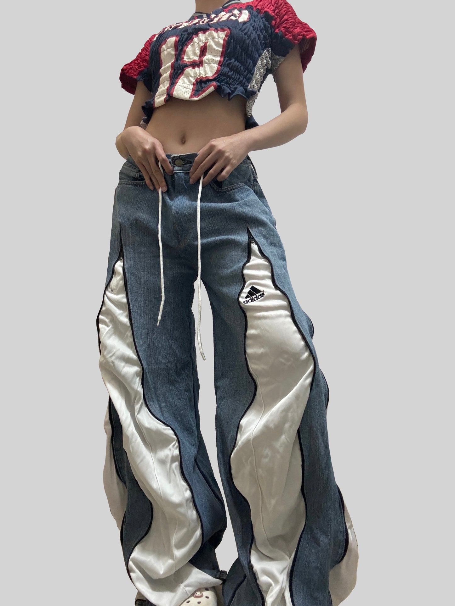 White Adidas Sweatpants X Levi’s Jeans Remade #23