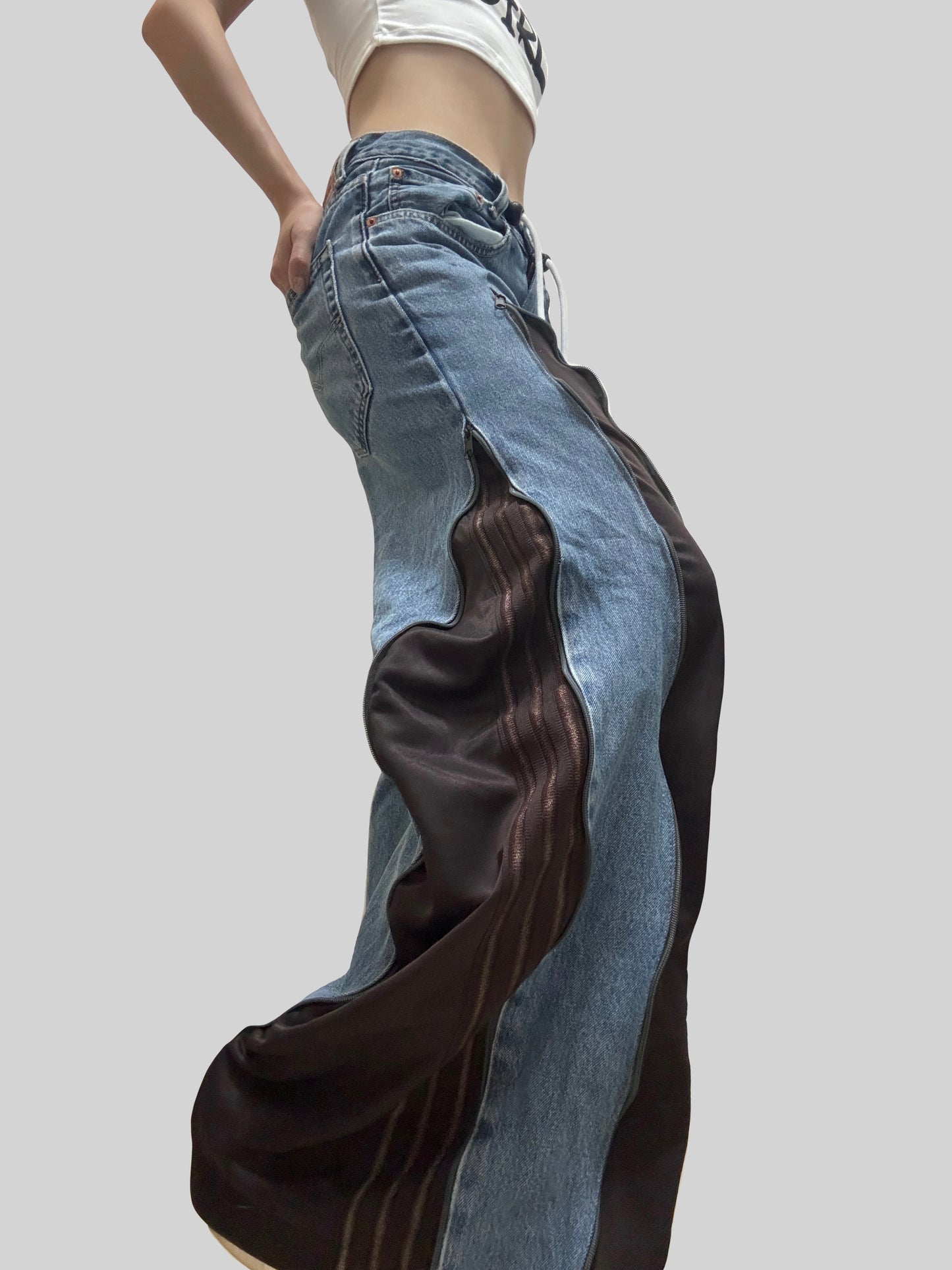 Brown Adidas Sweatpants X Levi’s Jeans Remade #37