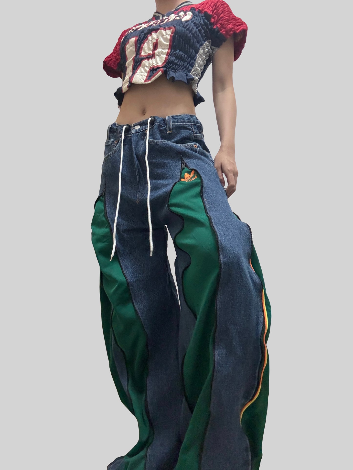 Green Adidas Sweatpants X Levi’s Jeans Remade #34