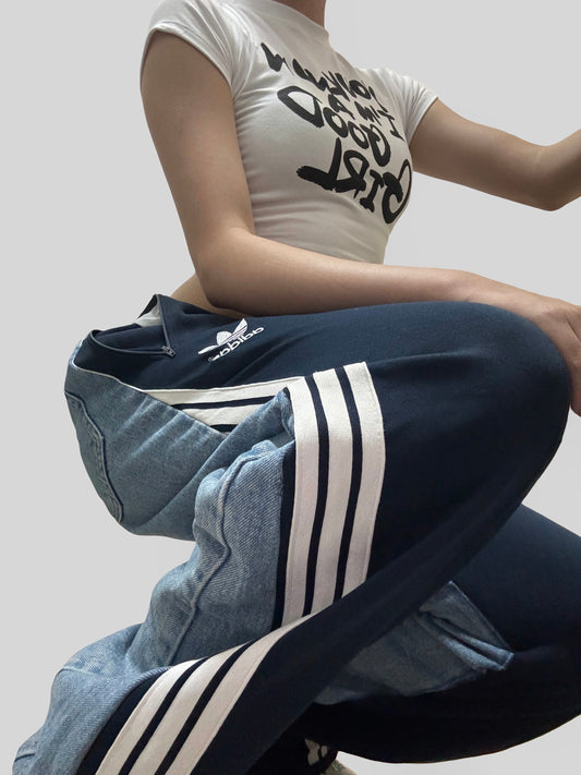 Navy Adidas 2tones Sweatpants X Levi’s Jeans #77