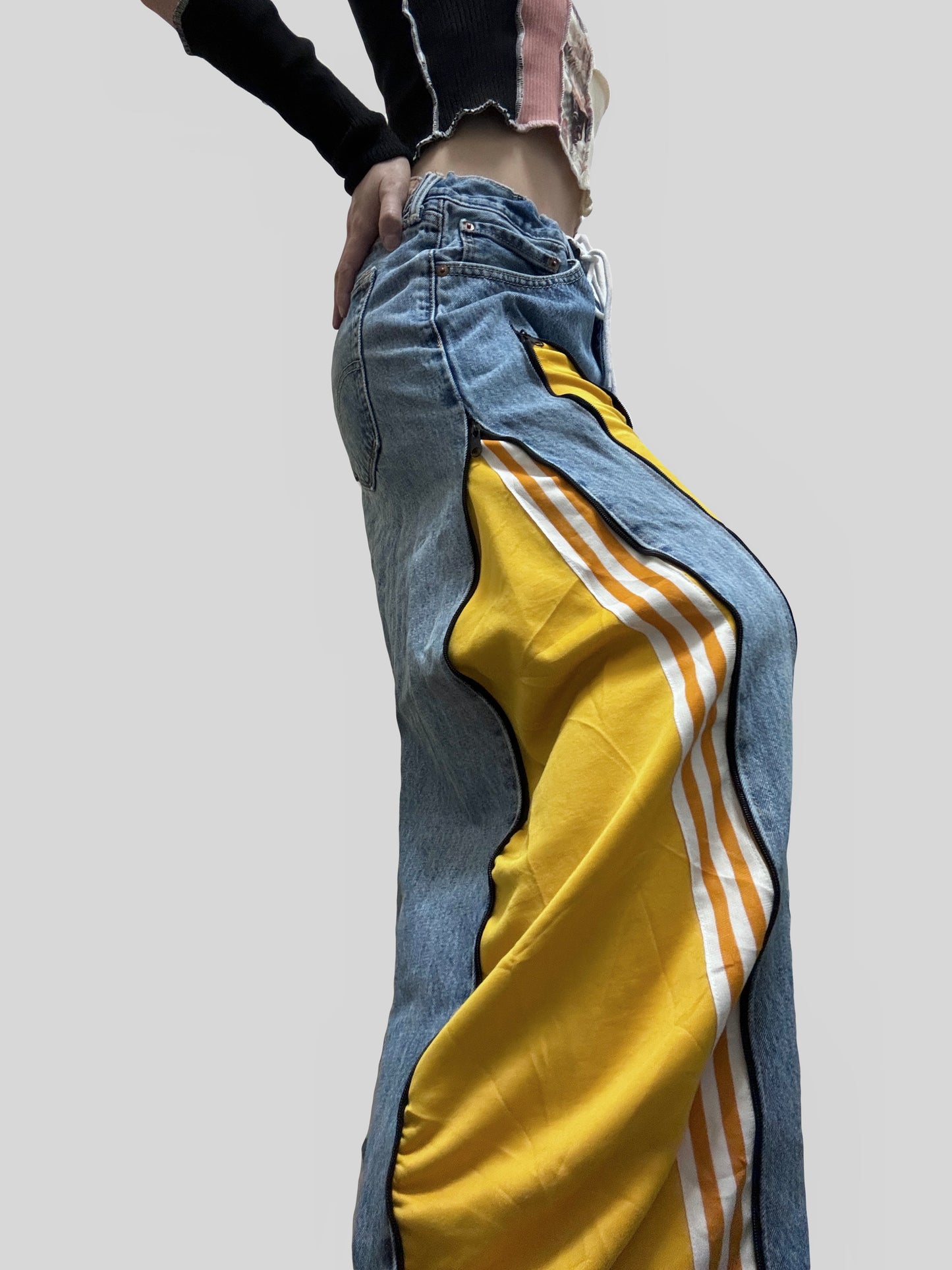 Yellow Adidas Sweatpants X Levi’s Jeans Remade #78