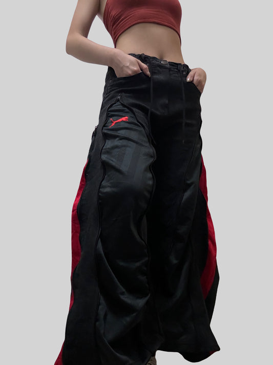 小個子版本: Red Puma Sweatpants X Black Jeans Remade #55