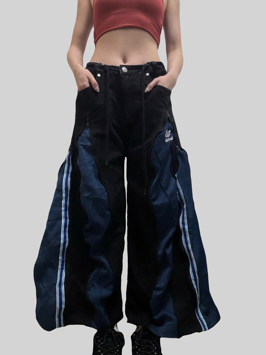 小個子版本: Dark Blue Adidas Sweatpants X Black Jeans Remade #62