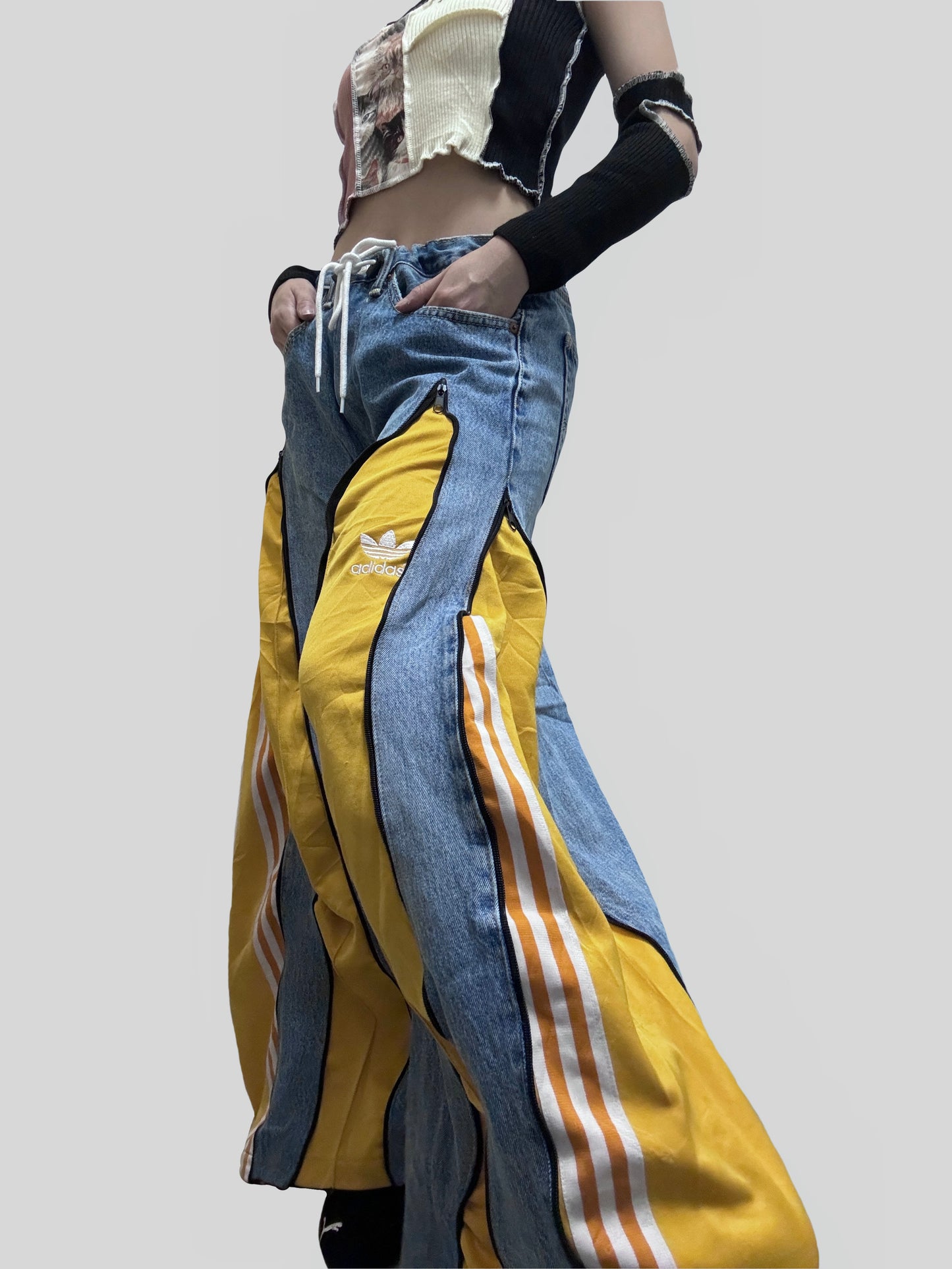 Yellow Adidas Sweatpants X Levi’s Jeans Remade #78