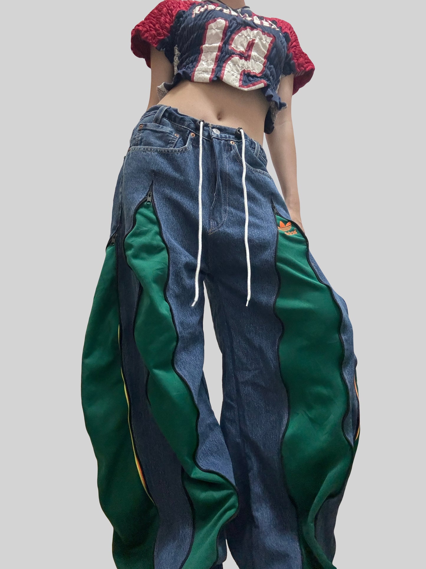 Green Adidas Sweatpants X Levi’s Jeans Remade #34