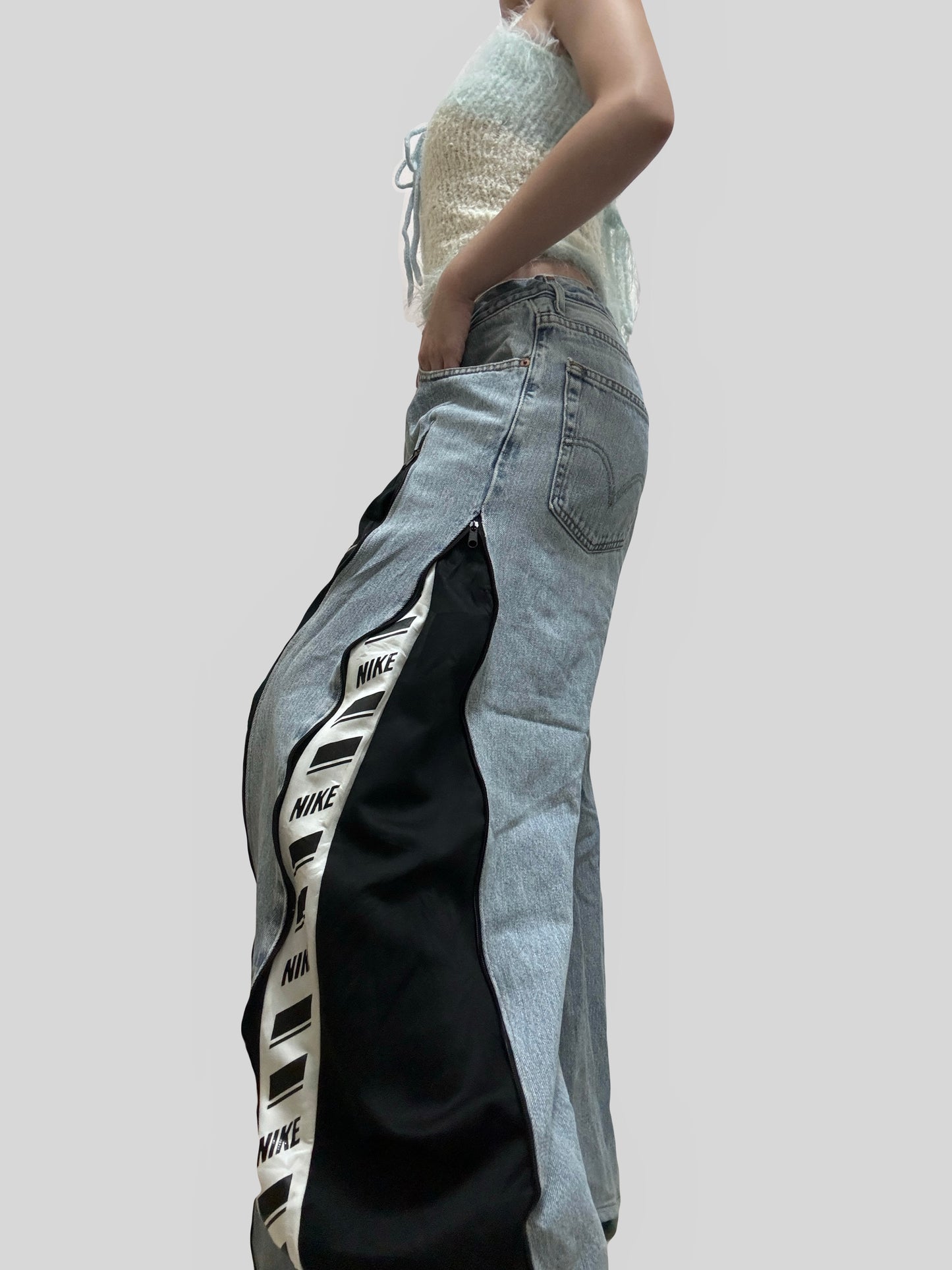 Black Nike Sweatpants X Levi’s Jeans Remade #68 (with flaws瑕疵品)