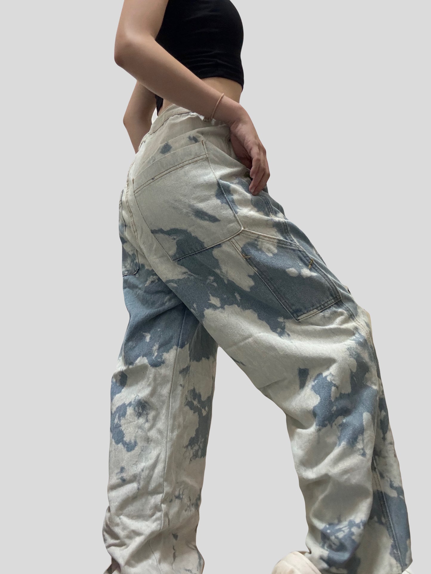 Cloudy Unisex Remade Jeans #17