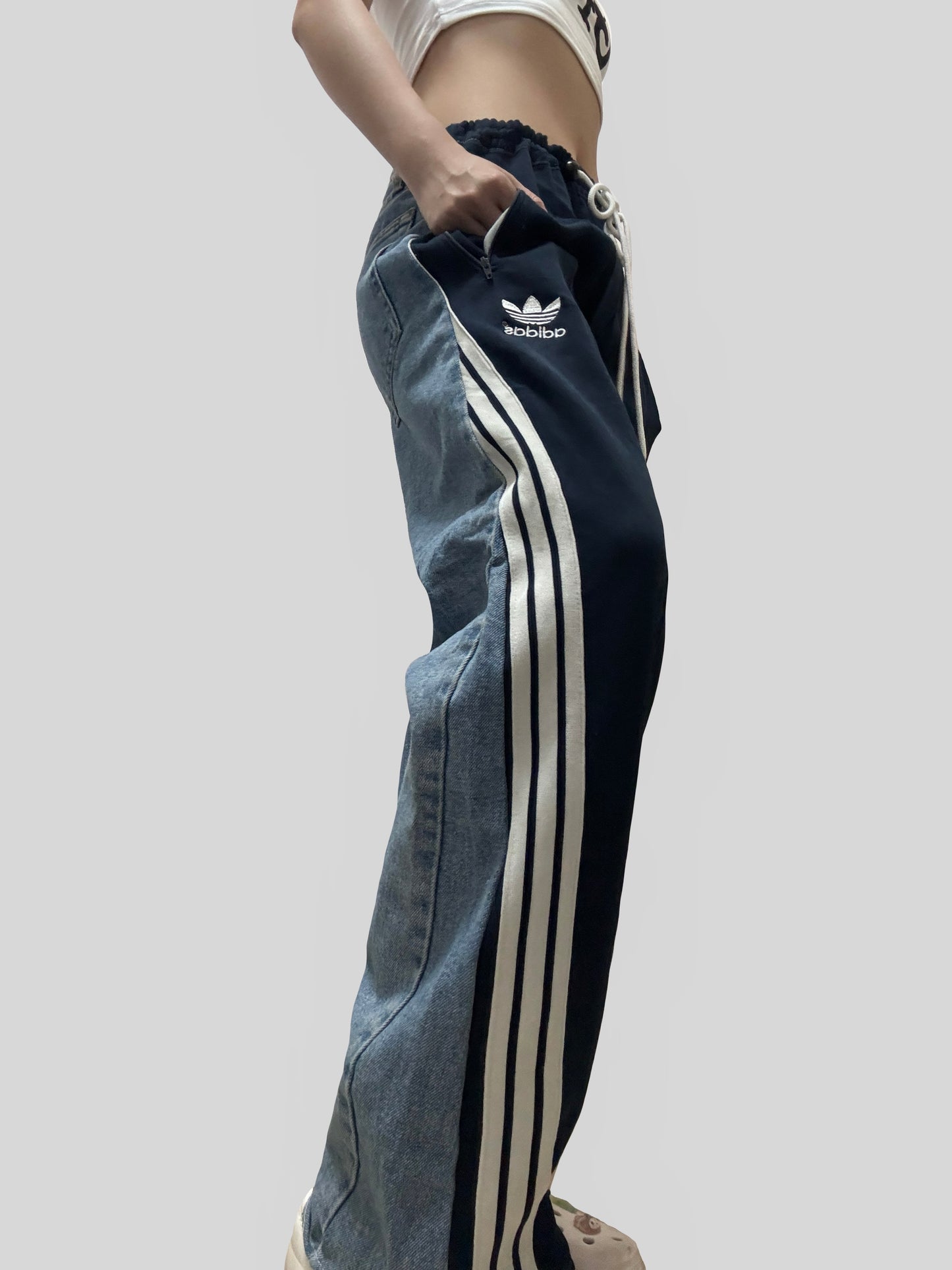 Navy Adidas 2tones Sweatpants X Levi’s Jeans #77