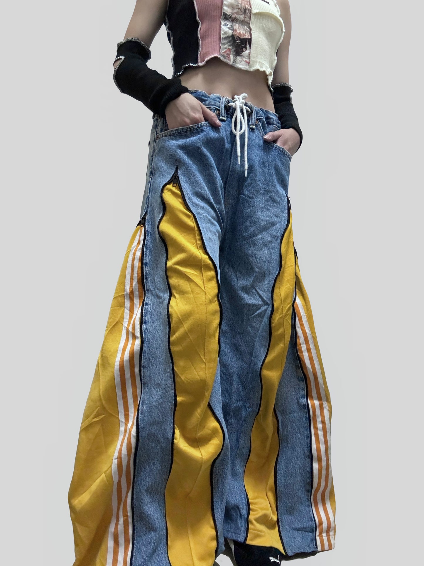 Yellow Adidas Sweatpants X Levi’s Jeans Remade #78