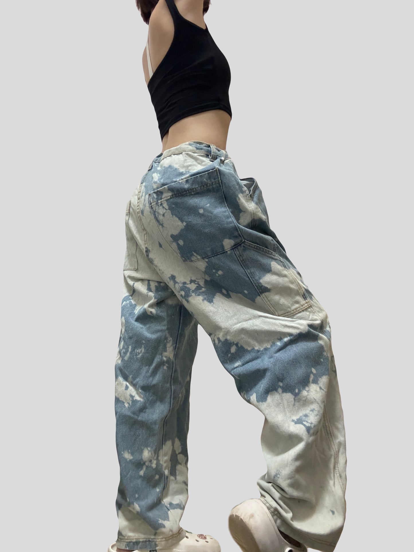 Cloudy Unisex Remade Jeans #15