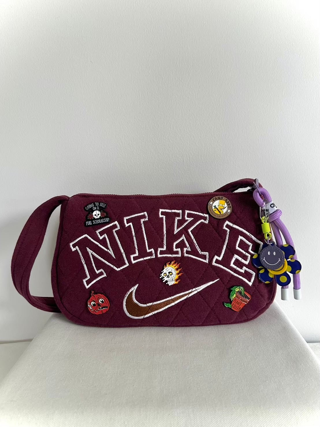 Wine Red Nike Shoulder Bag #7❤️