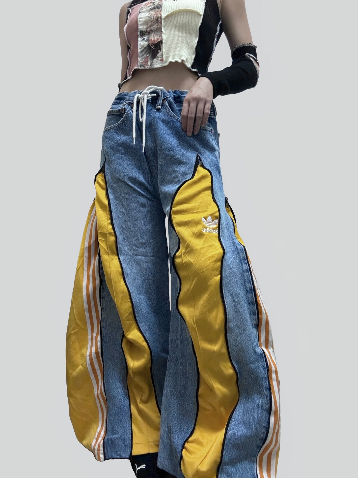 Yellow Adidas Sweatpants X Levi’s Jeans Remade #78