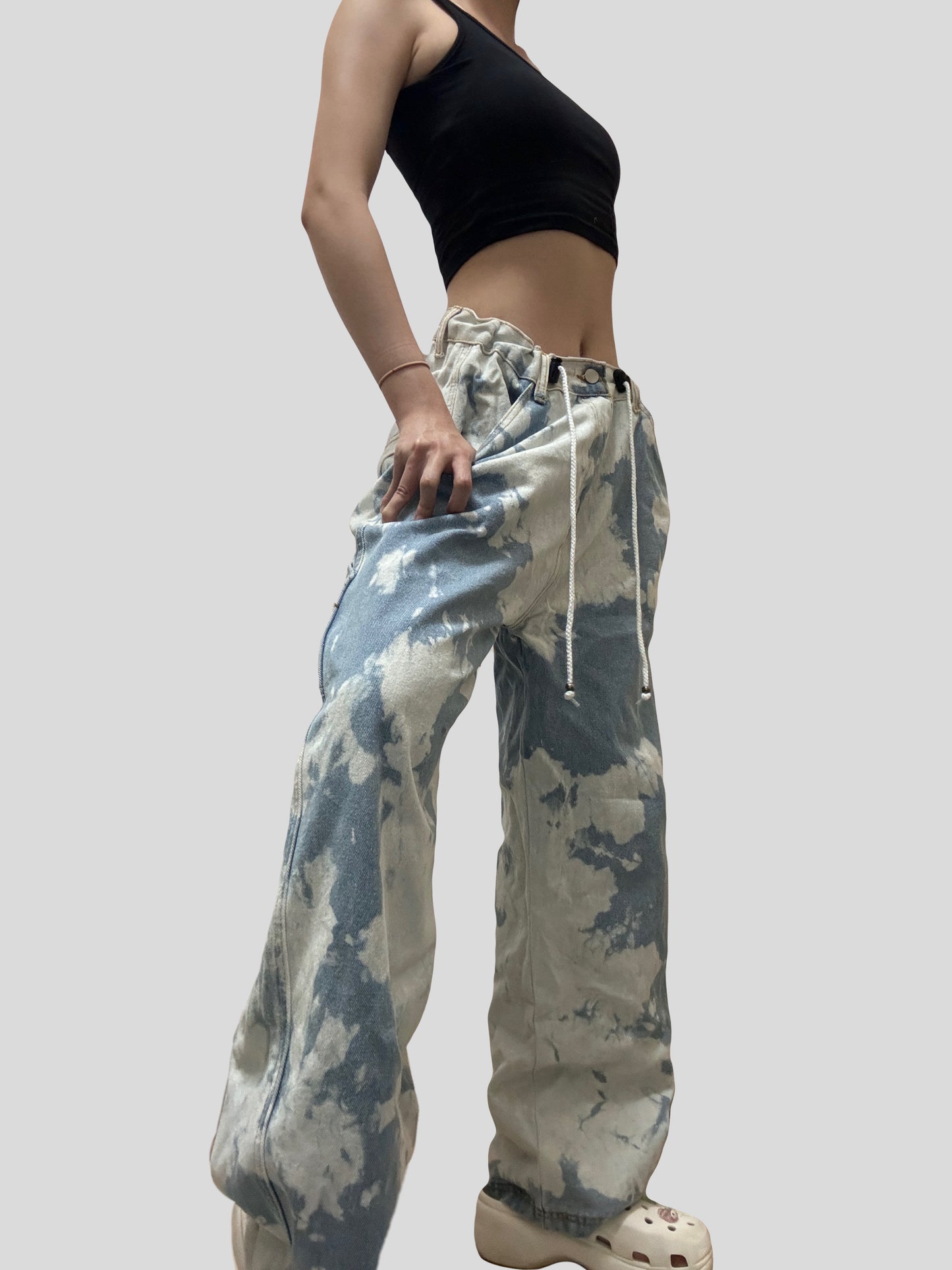 Cloudy Unisex Remade Jeans #17