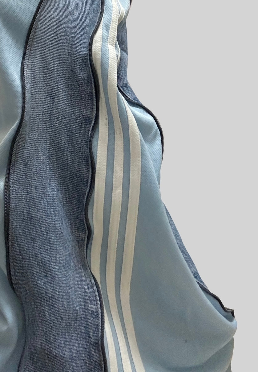 Baby Blue Adidas Sweatpants X Levi’s Jeans Remade #40 (with flaws瑕疵品)