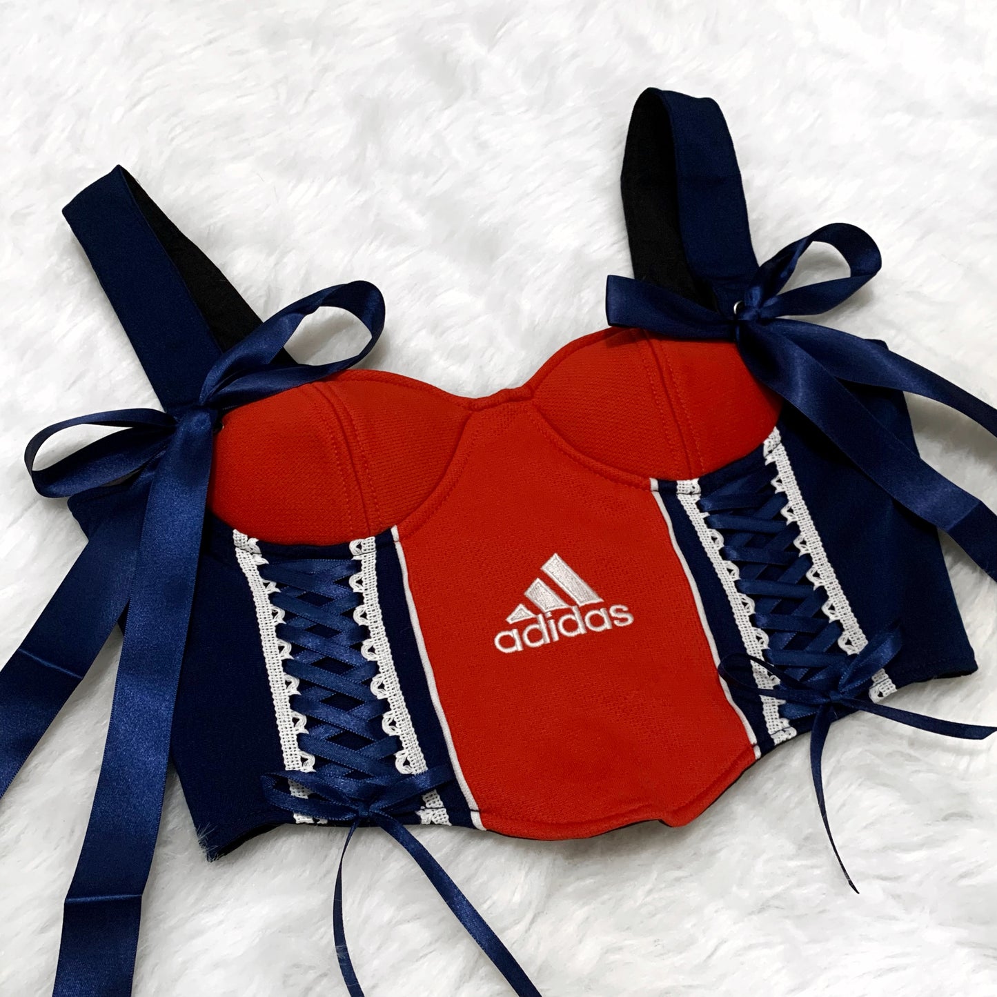 Red and Blue Adidas Remade Corset