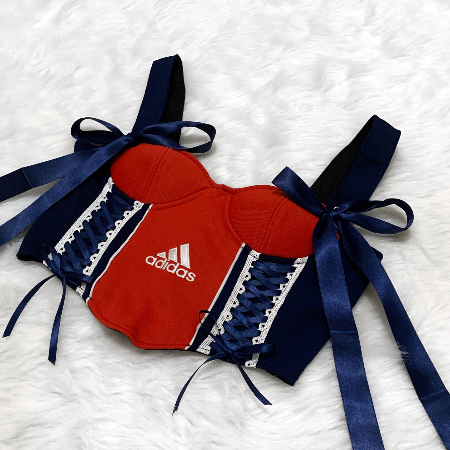 Red and Blue Adidas Remade Corset