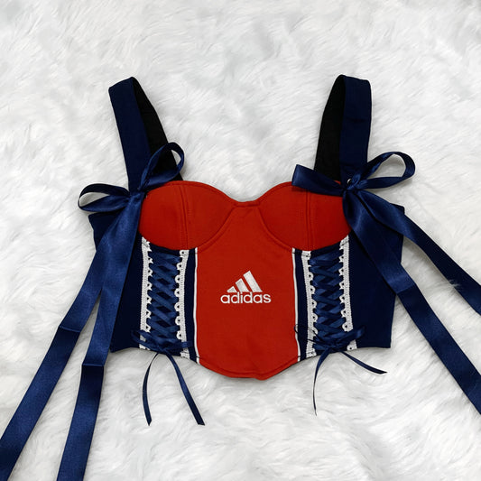 Red and Blue Adidas Remade Corset