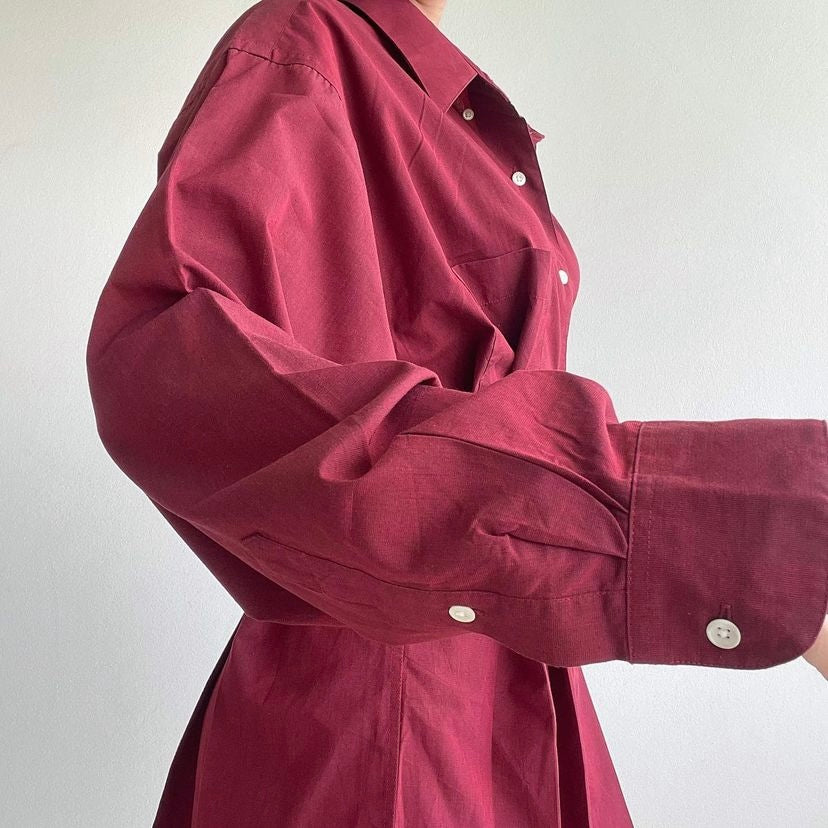 Red #1 (Special Color)- Remade Corset Shirt Dress