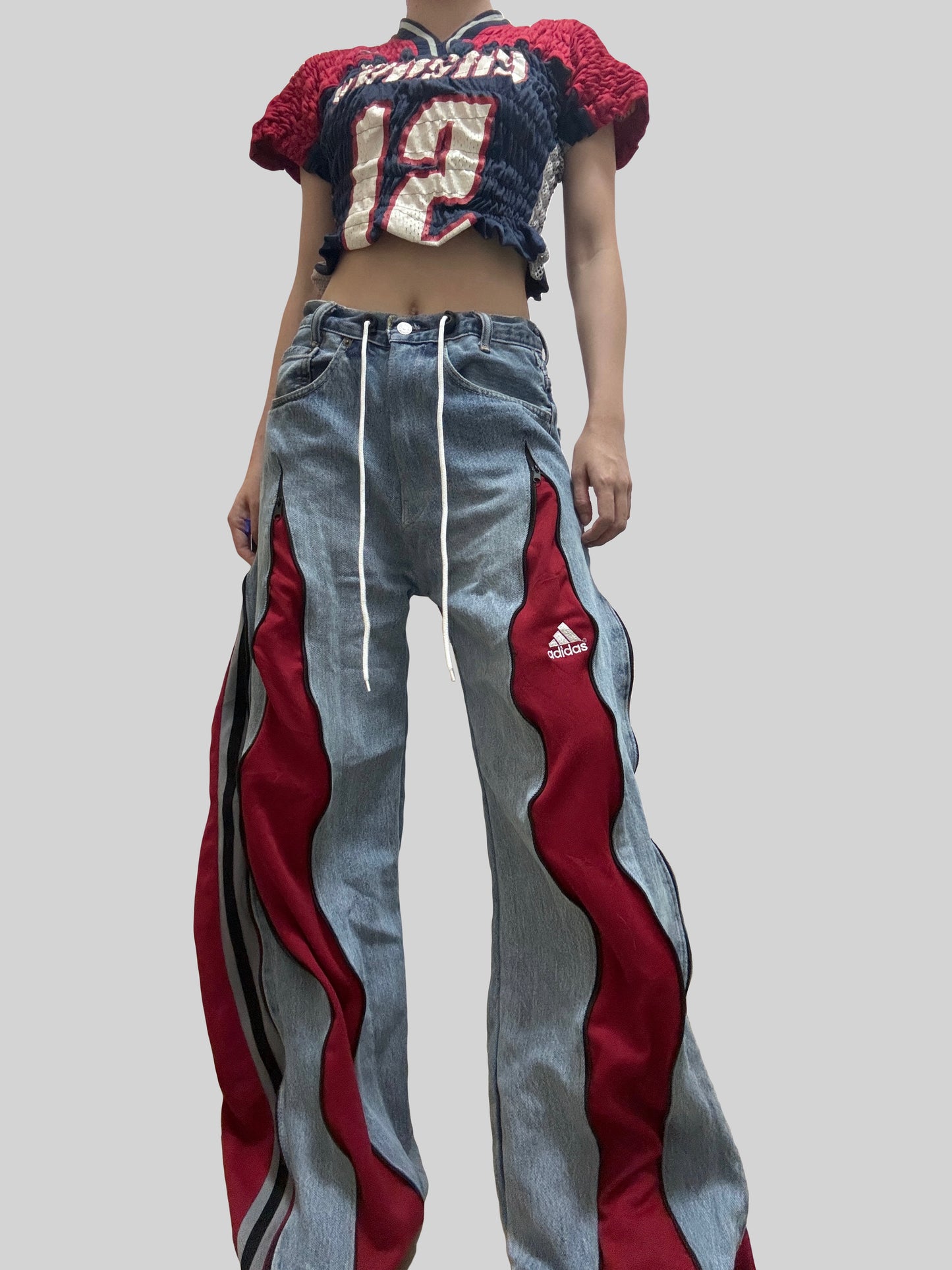 Red Adidas Sweatpants X Levi’s Jeans Remade #25