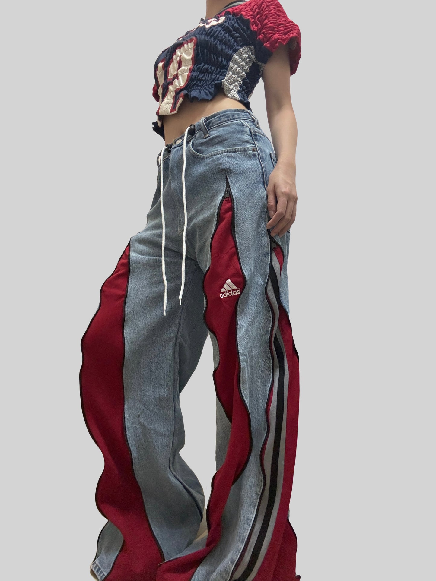 Red Adidas Sweatpants X Levi’s Jeans Remade #25