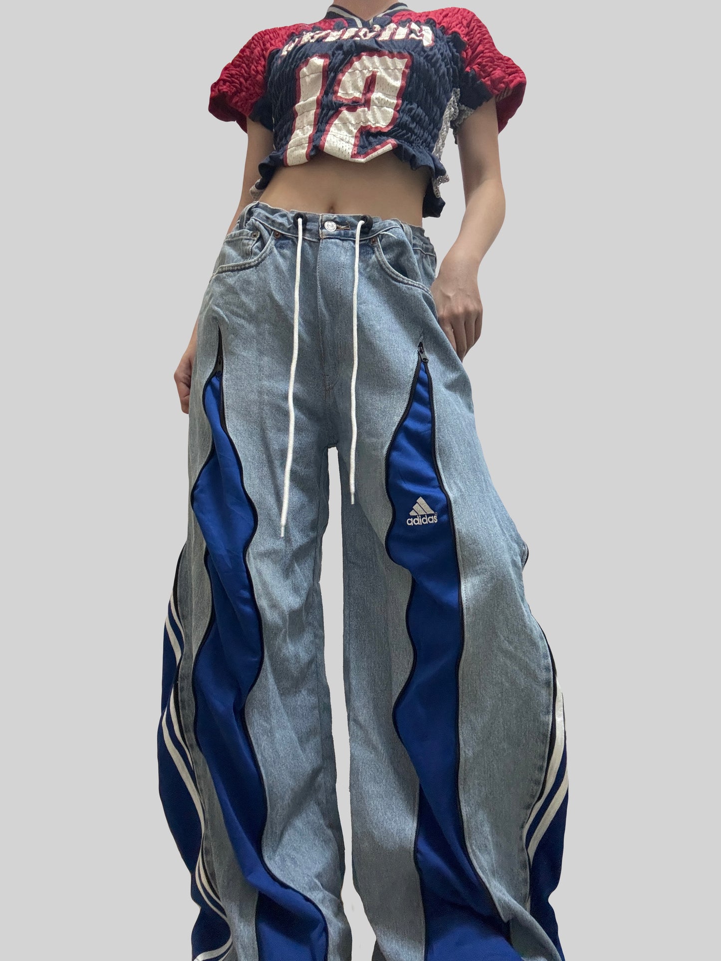 Blue Adidas Sweatpants X Levi’s Jeans Remade #29