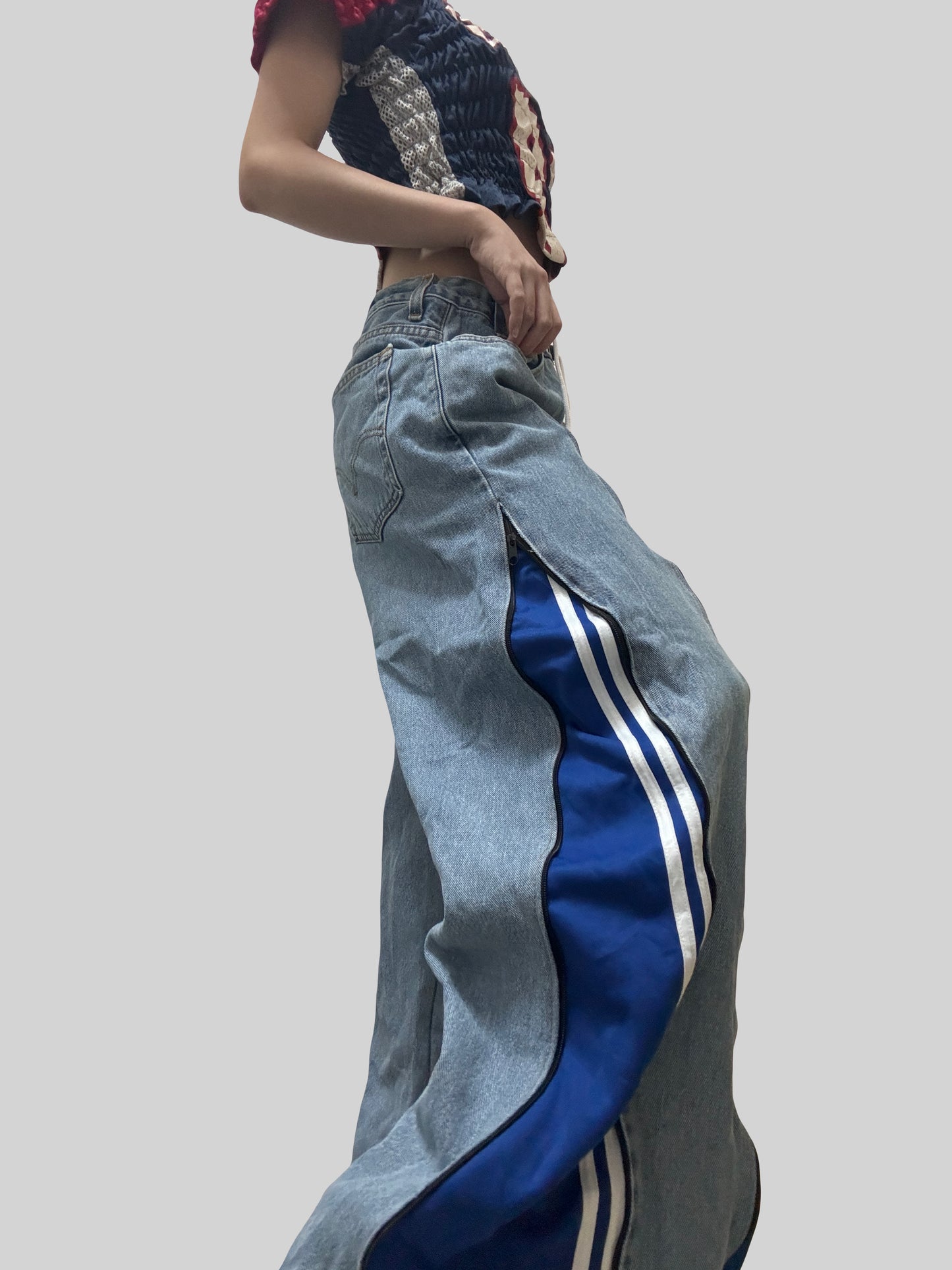 Blue Adidas Sweatpants X Levi’s Jeans Remade #29