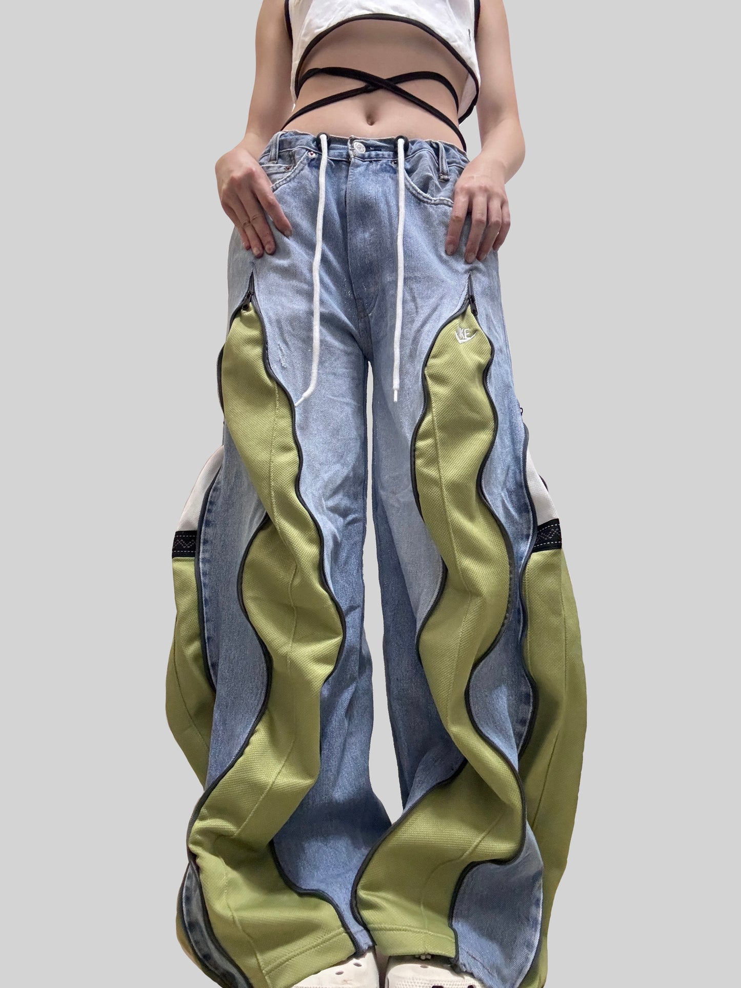 Lemon Green Nike Sweatpants X Levi’s Jeans Remade #45